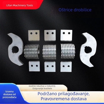 Noževi za drobljenje od manganskog čelika; noževi od visoko legiranog čelika za plastiku; nekonvencionalni noževi za drobljenje drvenih grančica.