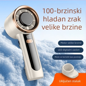 Novi ručni ventilator s držačem za telefon, digitalnim zaslonom, USB punjenjem, stolni ventilator za kampiranje na otvorenom
