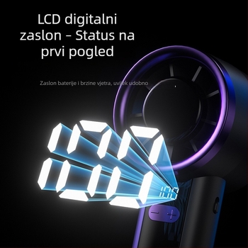Novi ručni ventilator s držačem za telefon, digitalnim zaslonom, USB punjenjem, stolni ventilator za kampiranje na otvorenom