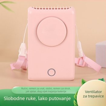 Prijenosni mini bezlopatni ventilator za vrat i struk, za vanjske sportove, 3 brzine