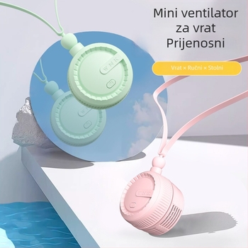2024 prilagođeni vratni ventilator, prenosni, bez lopatica, ultra lagan, USB punjenje, tiho hlađenje, za djecu