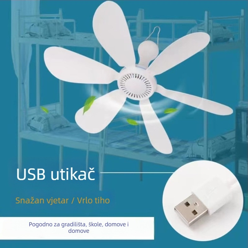 USB viseći ventilator za krevet s podesivom brzinom – mini tihi USB ventilator, 36V, za domove i gradilišta