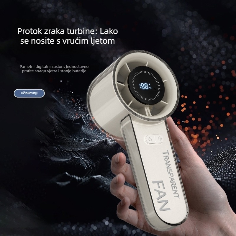 Novi ručni USB ventilator s digitalnim zaslonom, vanjski rashladni ventilator s 100 brzinama