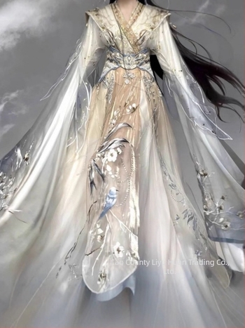 Ženski Hanfu u Wei Jin stilu s masivnom izvezenom ornamentom, Jin inspiriran, eteričan izgled za proljeće i ljeto, komplet haljina