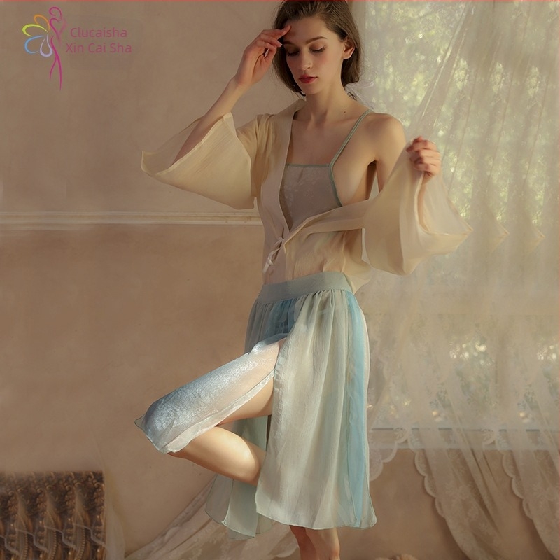 Xiucaisha Seksi antički Hanfu donje rublje – prozirne kućne pidžame s Bellyband set