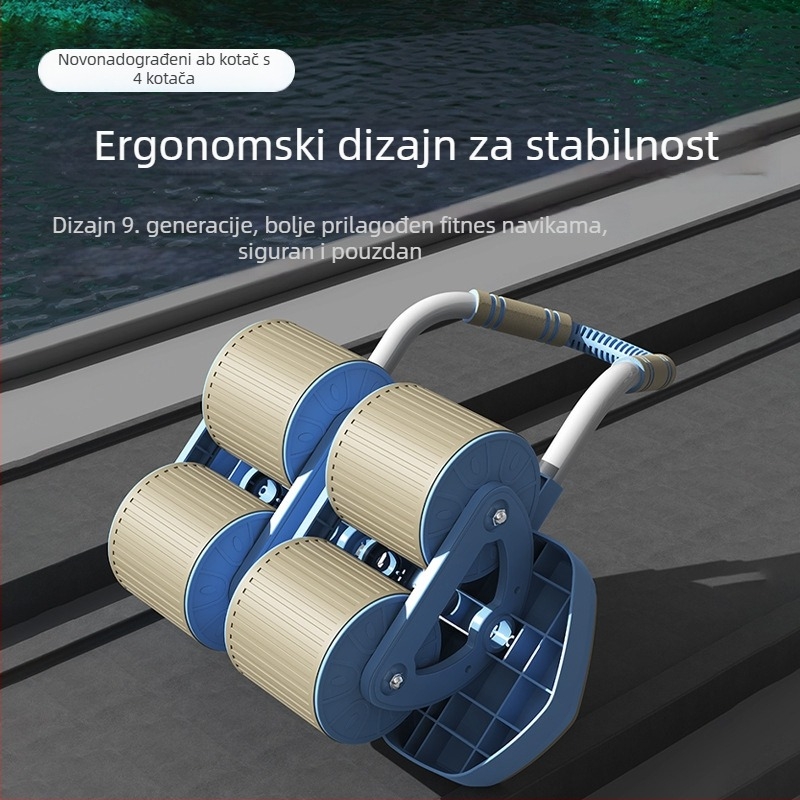 AI trbušni kotač s četiri kotača, automatskim odskokom i dvostrukom podrškom za laktove za trening trbušnih mišića