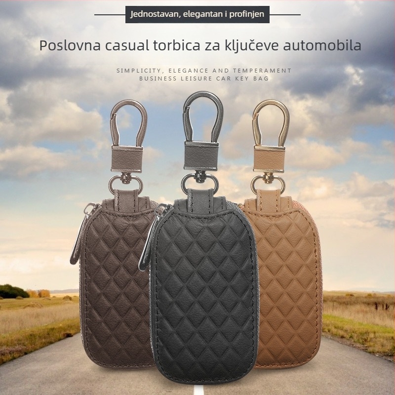 Univerzalna kožna futrola za ključeve automobila, minimalistički dizajn, zatvarač, višenamjenski zaštitnik ključeva