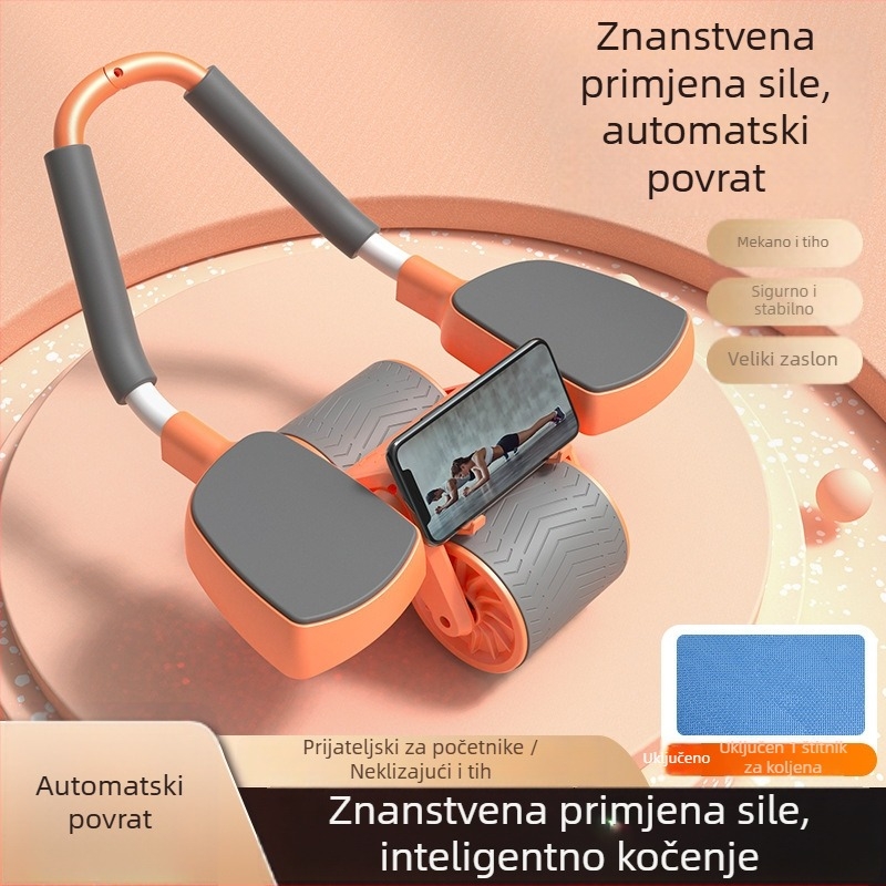 Narančasto-sivi kolut za trbuh s automatskom podrškom za lakat, uređaj za treniranje trbušnih mišića, kućna fitness oprema