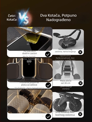 Trbušni kotač 2026 — novi model s automatskim povratkom za oblikovanje trbušnih mišića i mršavljenje trbuha, četverokotački kotač za kućno vježbanje