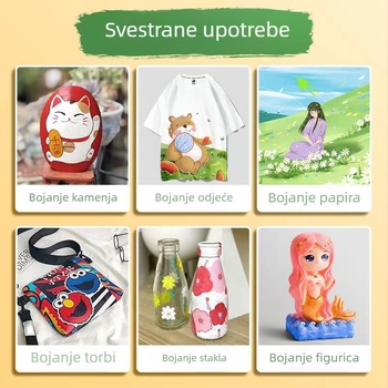 Wen Cui 24 boje akrilne boje – vodootporne i otporne na brisanje, za školsku umjetnost i dječje crtanje, perive