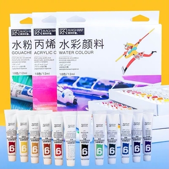 Meibang Qifu Set pigmenata za akvarel i gouache, 12/18/24 boja, za djecu, početnike crtanja