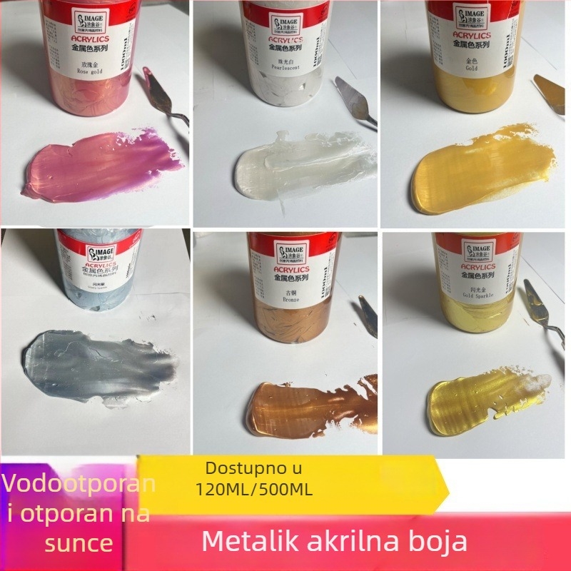 Metalni perlasti pigment za uljnu sliku – vodootporan, zlatna i srebrna nijansa