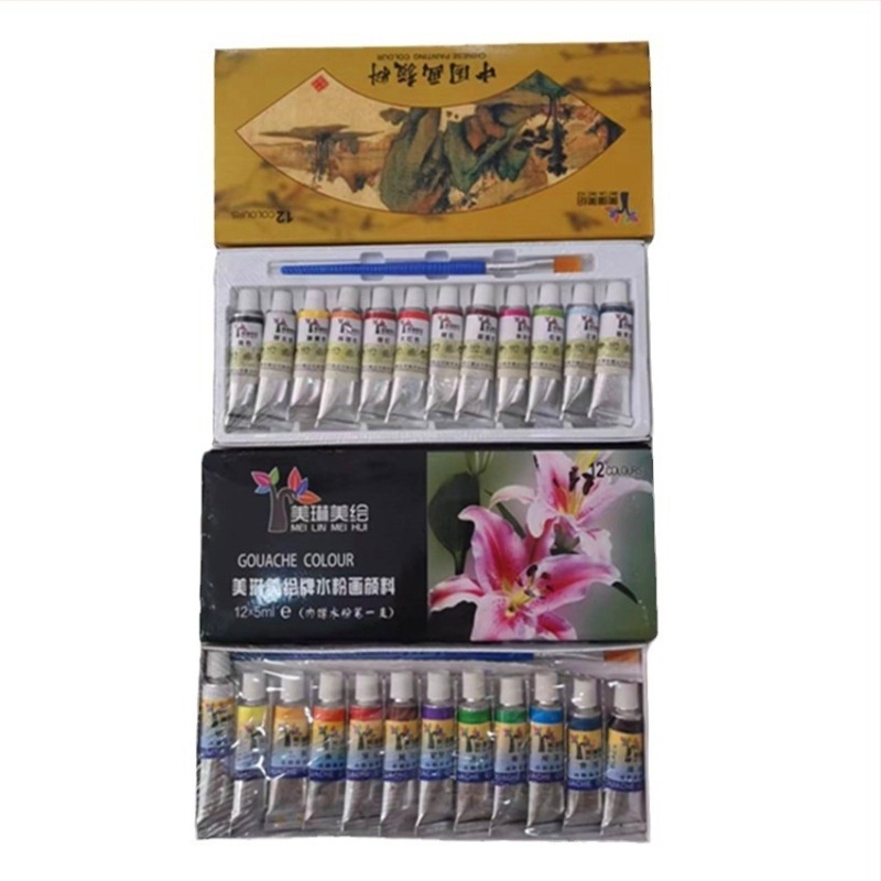 Merrill Lynch Beauty Painting gouache set od 12 boja, 5 ml po boji, s kistom, živopisne boje