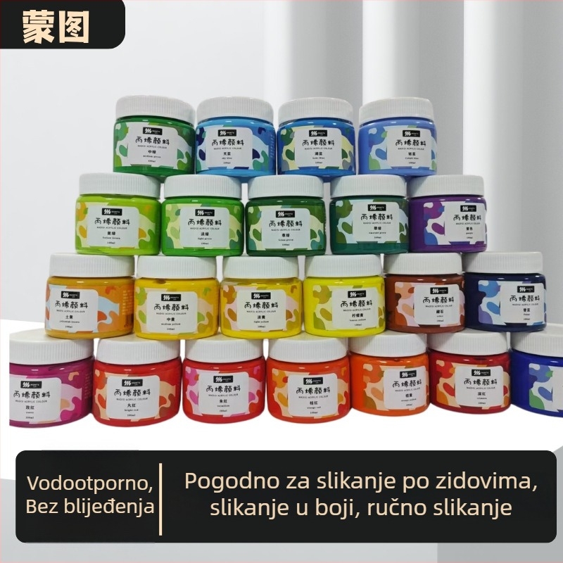 Montu akrilne boje, 100 ml, vodootporne i UV‑otporne, za dječje kreativne grafite DIY