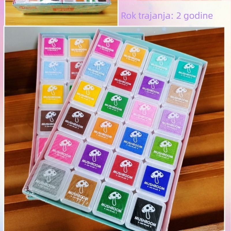 Set boja za otiske prstiju za djecu, 24 boja, DIY pigmentno slikanje, za otiske i grafite