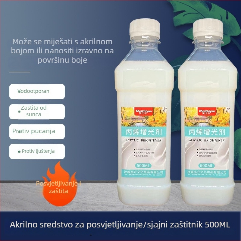 Akrilni dodatak za sjaj – 500 ml, povećivač sjaja akrilnih pigmenata, zaštita i vodootpornost
