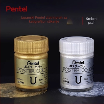 Paitong zlatni pigment i srebrni prah za gouache, boca 30 ml