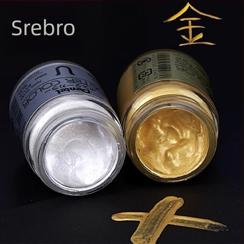 Paitong zlatni pigment i srebrni prah za gouache, boca 30 ml