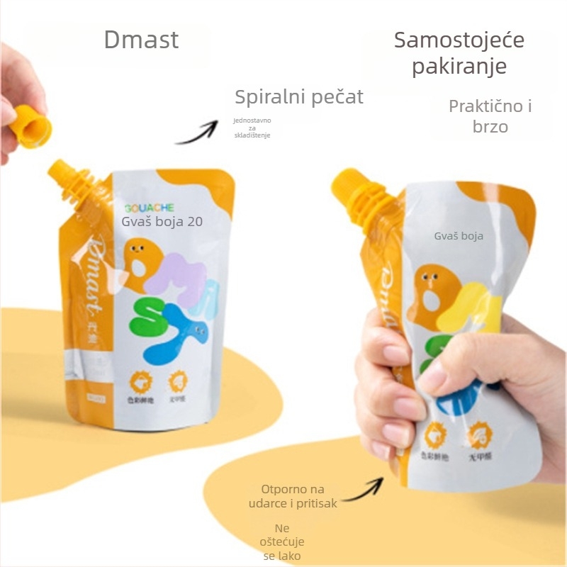 Dmast RG100-100ml gouache boje u vrećici za crtanje i umjetnost, posebna gouache za učenike, kutija s 12 boja, 100 ml svake boje