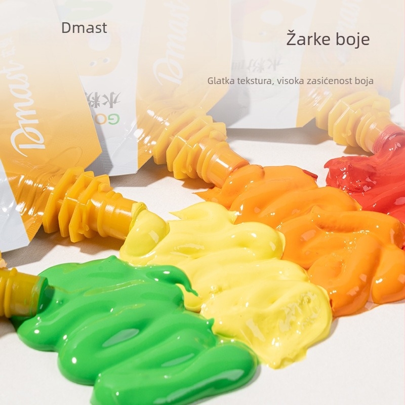 Dmast RG100-100ml gouache boje u vrećici za crtanje i umjetnost, posebna gouache za učenike, kutija s 12 boja, 100 ml svake boje