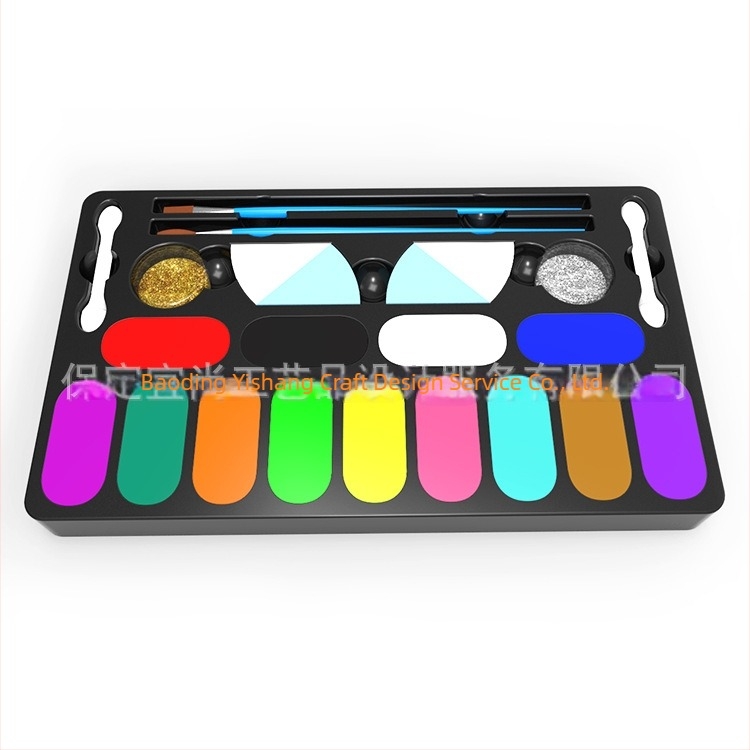 Set za crtanje tijela na bazi vode, 13 boja u ovalnom traku, festivalni makeup za lice