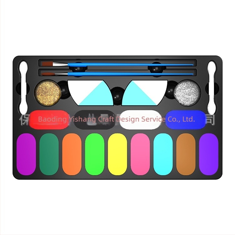 Set za crtanje tijela na bazi vode, 13 boja u ovalnom traku, festivalni makeup za lice