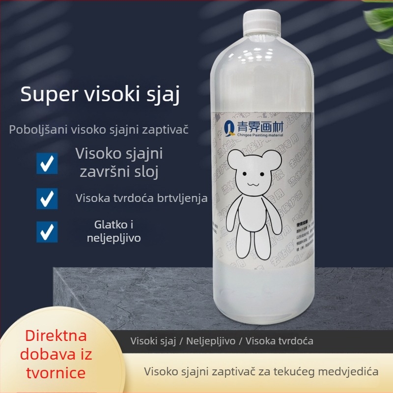 Ručni akrilni slikarski rad s tekućinom za zaštitu i sjajnim uljem; odvažna slika medvjeda; otporno na toplinu i završnica visokog stupnja tvrdoće.