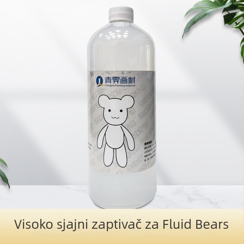 Ručni akrilni slikarski rad s tekućinom za zaštitu i sjajnim uljem; odvažna slika medvjeda; otporno na toplinu i završnica visokog stupnja tvrdoće.