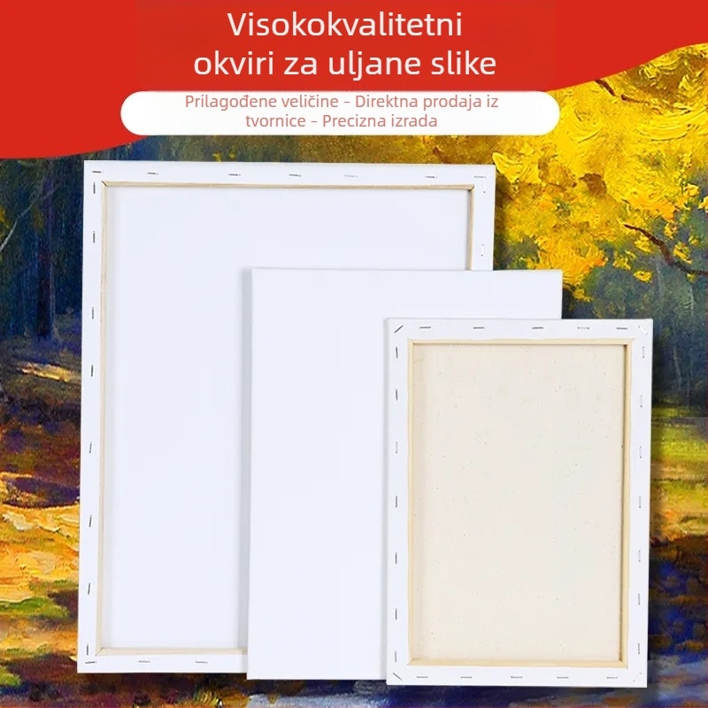 Okvir za uljanu sliku s platnom od lana i pamuka, unutarnji okvir, ploča za uljanu sliku