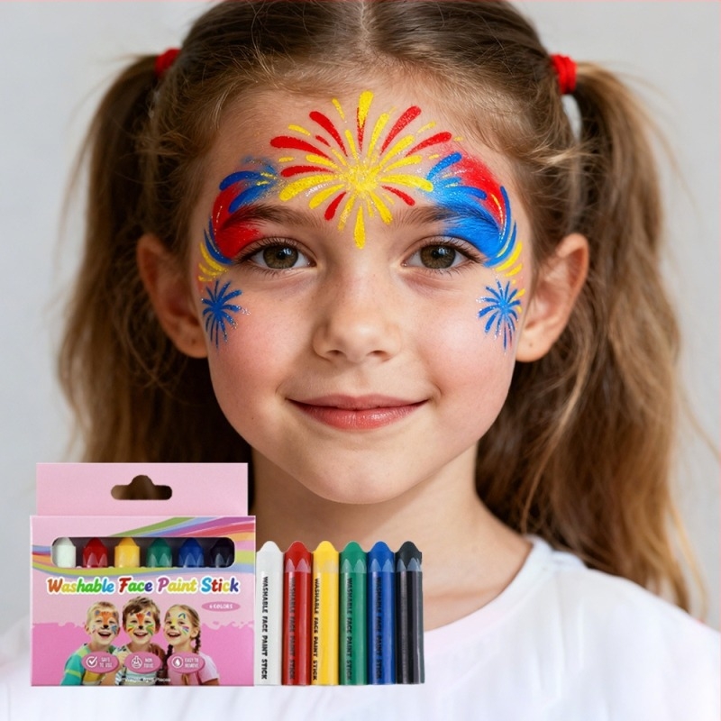 6 boja perivih voskastih bojica za djecu — lice šminka i scenski makeup, DIY crtanje