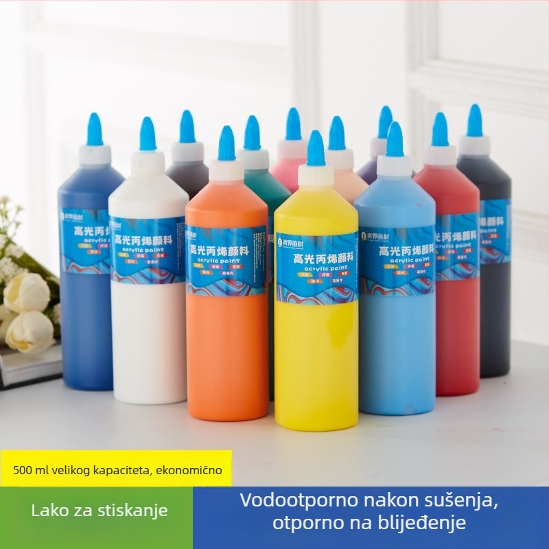 Prilagođene akrilne i gouache boje, 500 ml, za grafite na gip sinim lutkama
