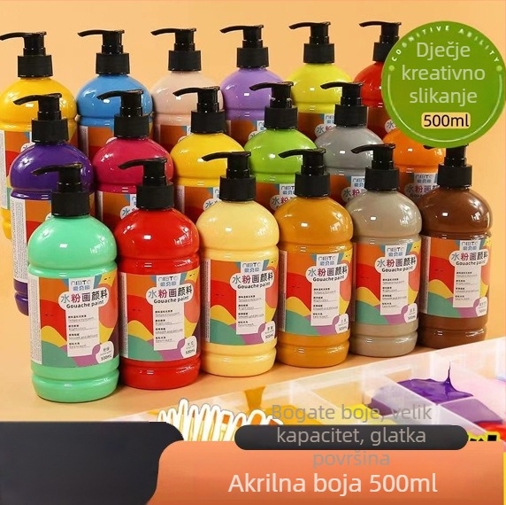 Gouache za djecu, 24 boja, 500 ml, perivo, sigurno za vrtić