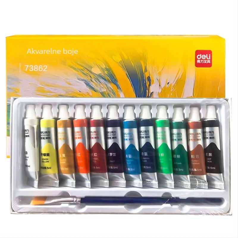 Deli gouache set boja, 12/18/24 boja, 5 ml po tubi, za učenike i djecu