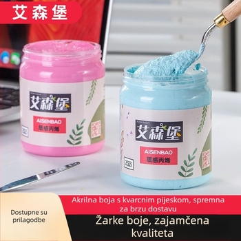 Kvarcni pijesak – akrilne boje za teksturnu slikanje, DIY alati za zid, ručno oslikana dekorativna slika s finim pijeskom, boja ne blijedi