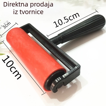 Drvorezbar tiskarski valjak s gumom, za mastilo, 10 cm