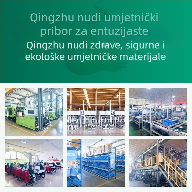 Green Bamboo akrilni set boja, 24 boja, 80 ml po boji, umjetnički materijali za učenike