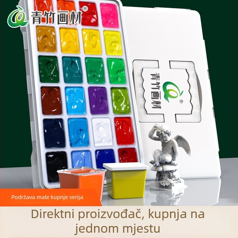 Green Bamboo akrilni set boja, 24 boja, 80 ml po boji, umjetnički materijali za učenike