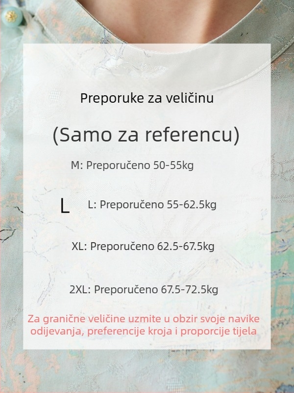 Svijetloplava cheongsam haljina od rayona s mirisnom Cloud Yarn pređom – ljeto, moderan kineski stil, uski kroj
