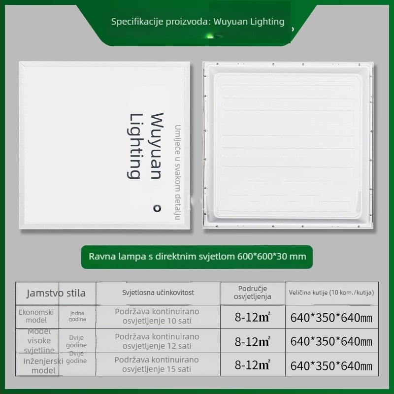LED panel svjetlo 600x600, integrirano stropno svjetlo