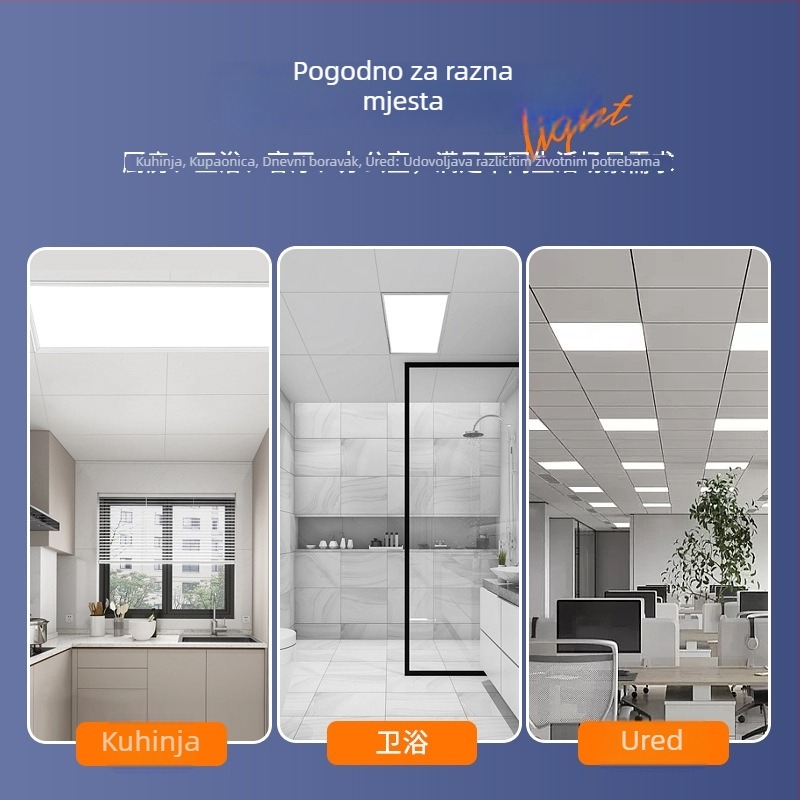 Integrirano LED stropno svjetlo za kupaonicu i kuhinju – panelno svjetlo s aluminijskim panelom