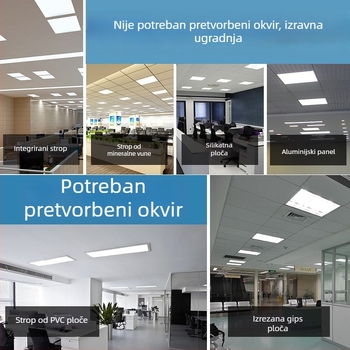 Prilagođeno LED panel svjetlo 600×600, integrirano stropno osvjetljenje za kuhinju i kupaonu, aluminijski panel