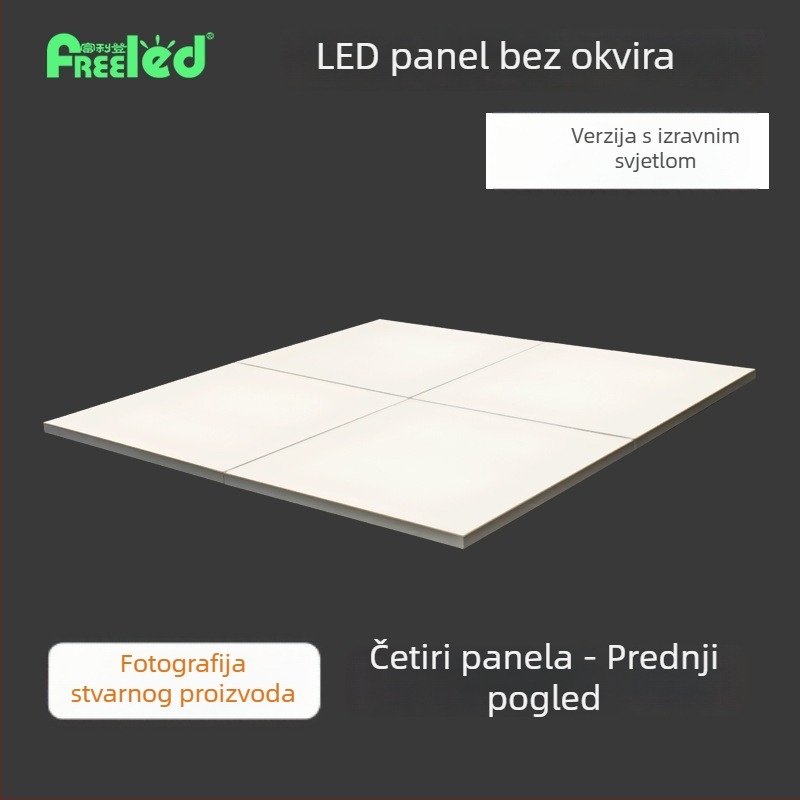 60×60 bezokvirno LED panel svjetlo za integrirani strop, površinska montaža