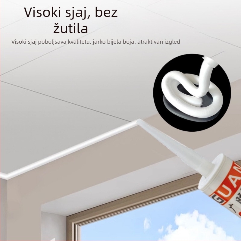 Brzo-sušeći kiseli silikon za staklo – prozirni brtveni spoj za integrirani strop, pasta za popravak brzog sušenja