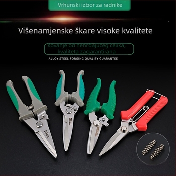 DEEALL Višenamjenske električne škare s izmjenjivim oštricama za kabele, lim, nosače za strop, kabelske kanale i rezanje voća