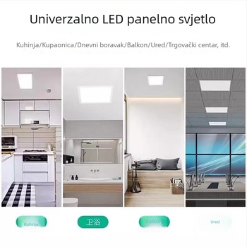 Ugradbeno LED stropno svjetlo za kupaonicu i kuhinju, kvadratno 300x300 mm, aluminijski panel, 24W, bijela svjetlost