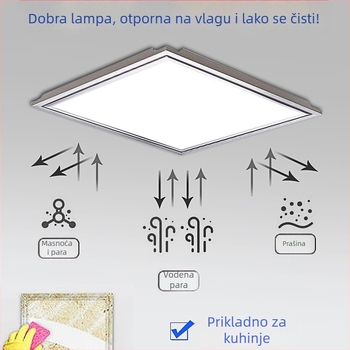 Izuzetno tanak integrirani stropni LED panel s bočnim osvjetljenjem, 300×300 mm, ugrađen u aluminijski panel