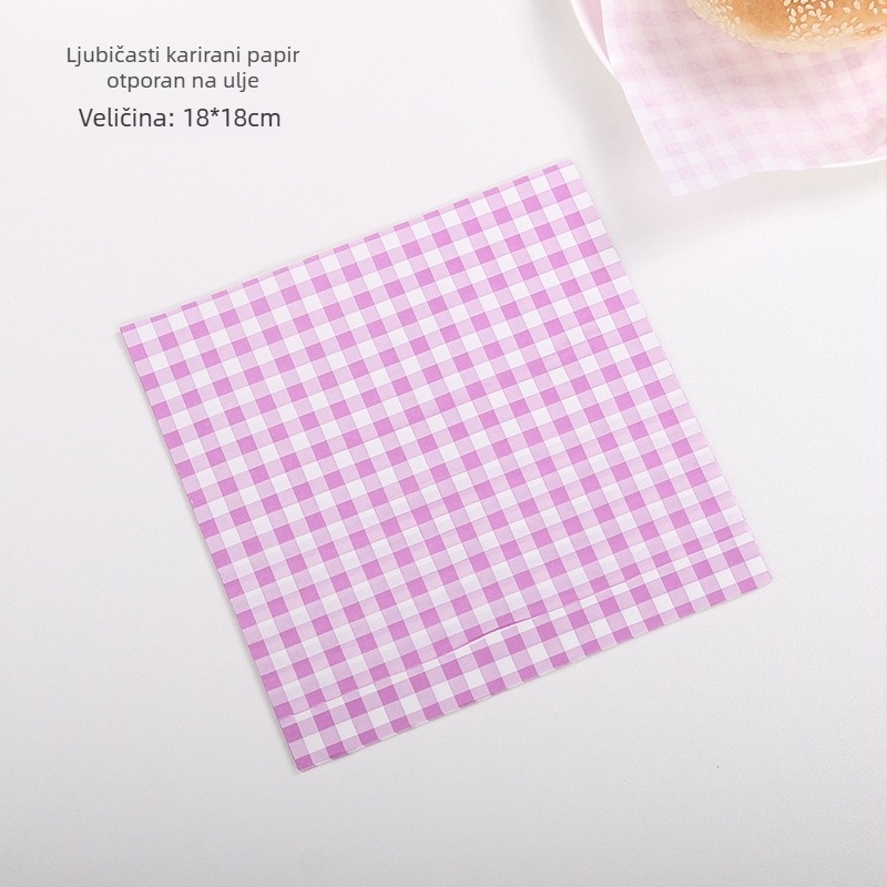 18 cm kvadratni laminirani papir otporan na masnoće za pakiranje burger kutija, obroka, torti i sendviča