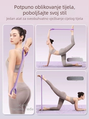 8-oblik elastični trak otpora za trening leđa i proširenje prsnog koša – joga elastična traka za oblikovanje tijela