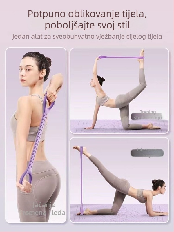 8-oblik elastični trak otpora za trening leđa i proširenje prsnog koša – joga elastična traka za oblikovanje tijela