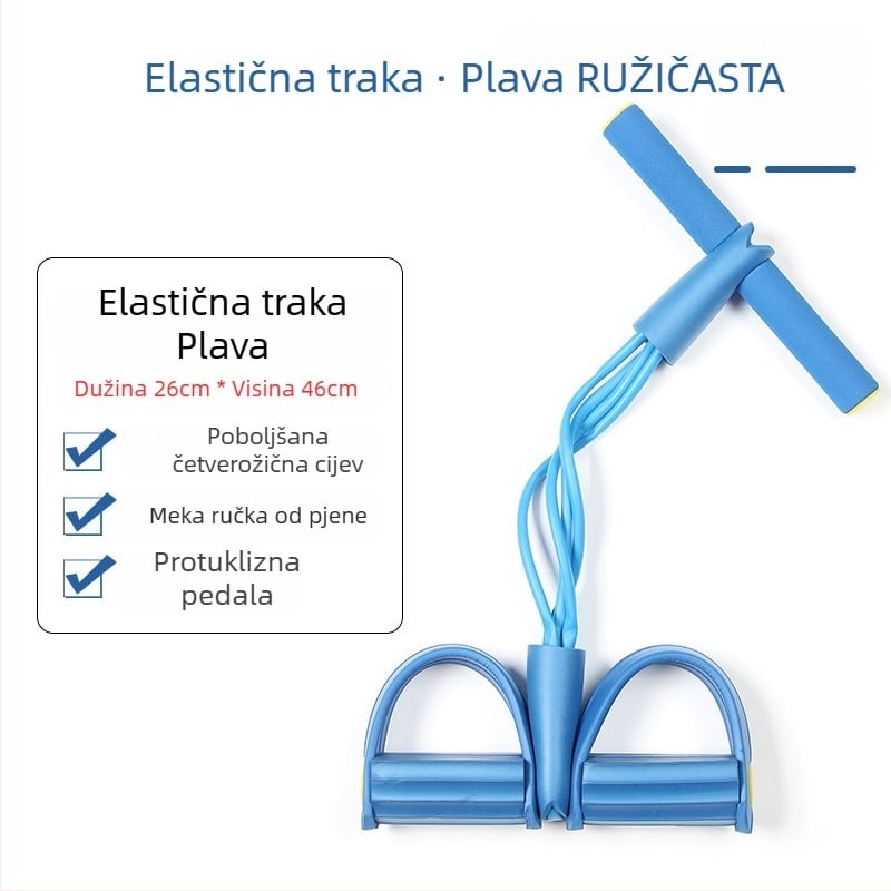 Pedalni napinjač otpora s lancem za tijelo, pomoć kod trbušnjaka, kućni set za jogu s četiri elastične cijevi.